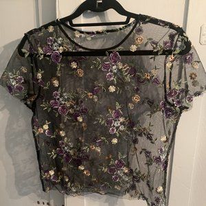 Kimchi Blue Sheer Floral Top